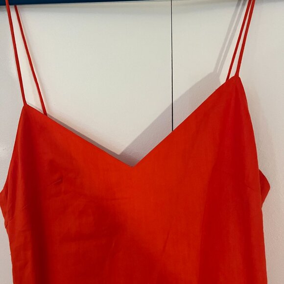 Cos Atelier The V-Neck Linen Maxi Dress - Bright Orange NWT retail $290 - Picture 7 of 16